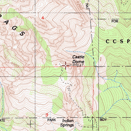 Topographic Map of Castle Dome, CA