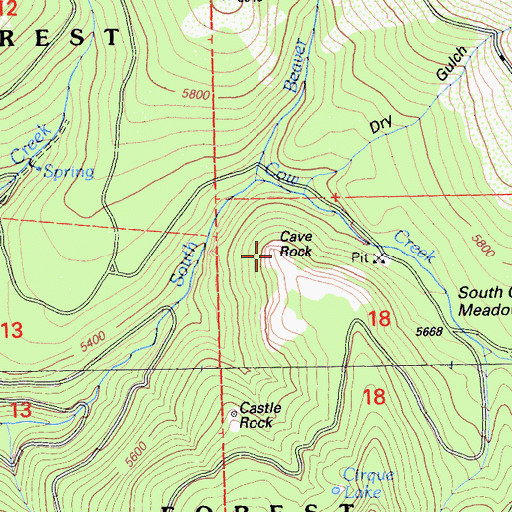 Topographic Map of Cave Rock, CA