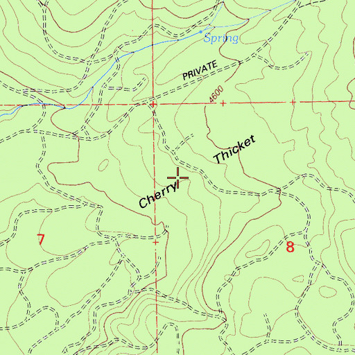 Topographic Map of Cherry Thicket, CA