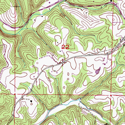 Topographic Map of Franklin Post Office (historical), AL