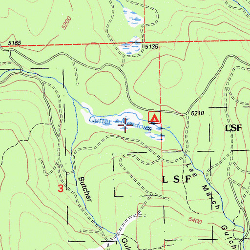 Topographic Map of Cutter Meadows, CA