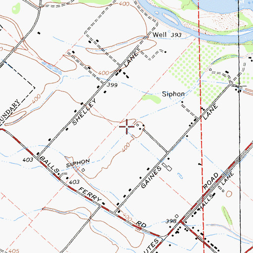 Topographic Map of Gaines Ranch, CA