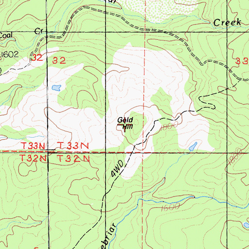 Topographic Map of Gold Hill, CA