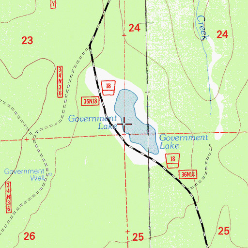 Topographic Map of Government Lake, CA