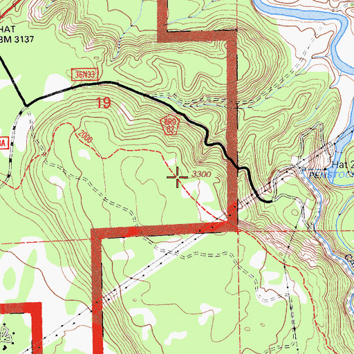 Topographic Map of Hat Creek Park, CA