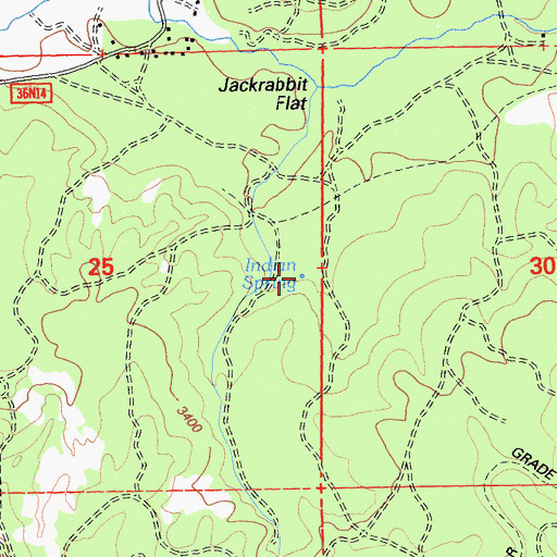 Topographic Map of Indian Spring, CA