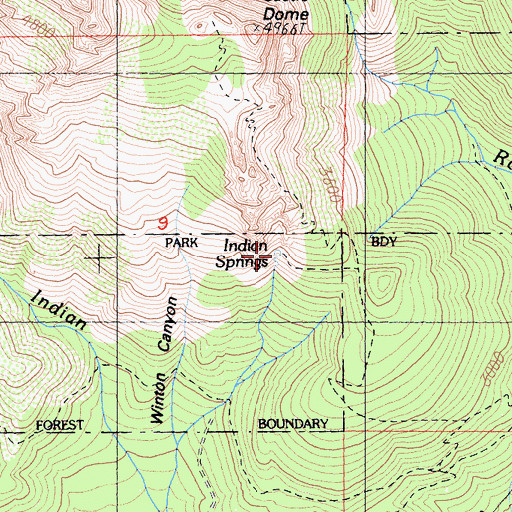Topographic Map of Indian Springs, CA