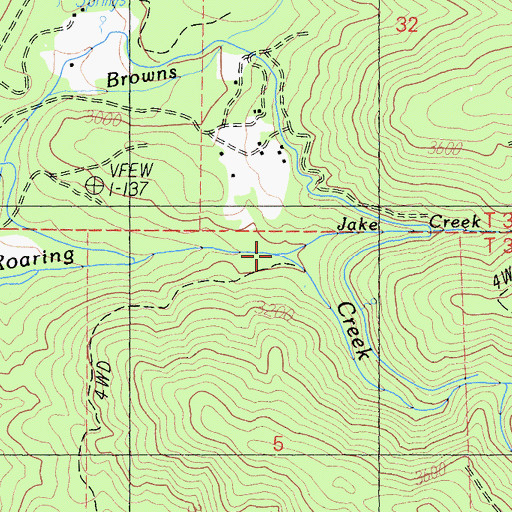 Topographic Map of Jake Creek, CA
