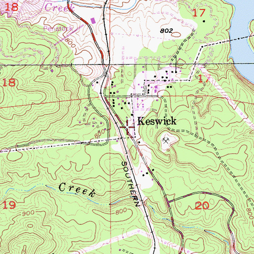 Topographic Map of Keswick School (historical), CA