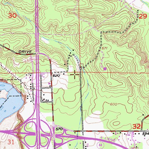 Topographic Map of Mistletoe School (historical), CA