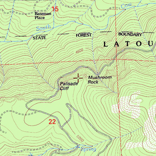Topographic Map of Mushroom Rock, CA