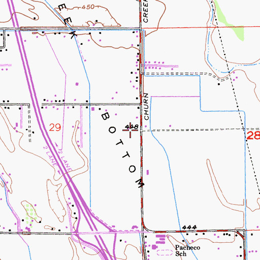 Topographic Map of Pachecho School (historical), CA