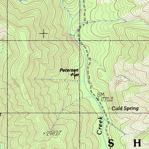 Topographic Map of Peterson Flat, CA