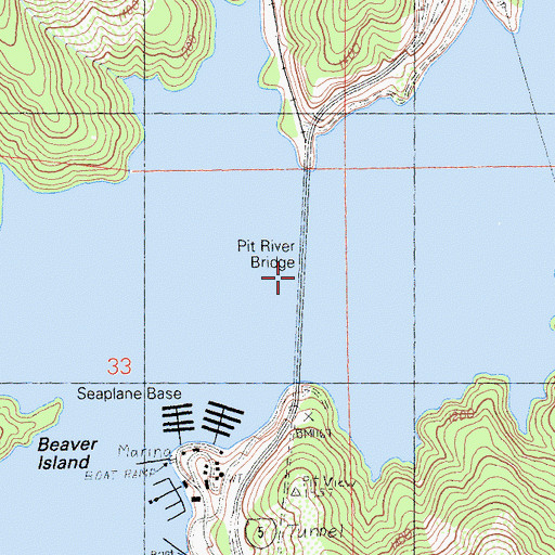 Topographic Map of Pit River Bridge, CA