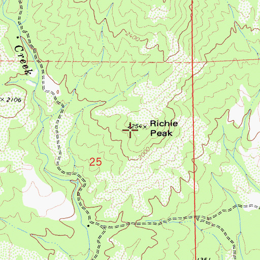 Topographic Map of Richie Peak, CA