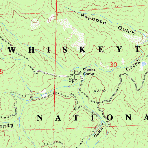 Topographic Map of Sheep Camp, CA