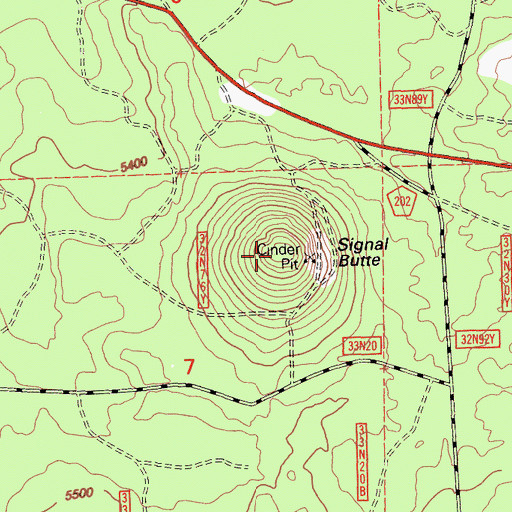 Topographic Map of Signal Butte, CA