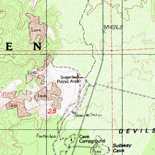 Topographic Map of Sugarloaf Picnic Area, CA