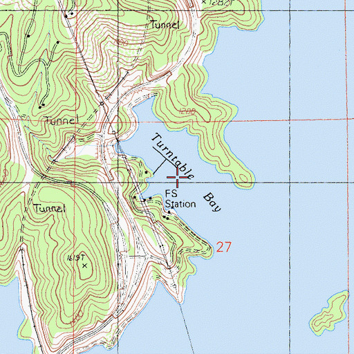 Topographic Map of Turntable Bay, CA