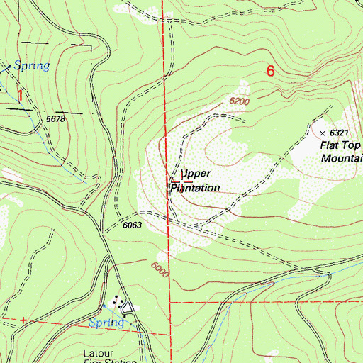 Topographic Map of Upper Plantation, CA