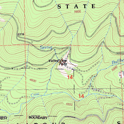 Topographic Map of Valley View Point, CA
