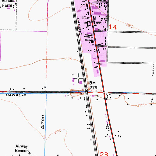 Topographic Map of Burling (historical), CA