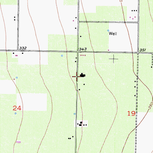 Topographic Map of Columbine Elementary School, CA