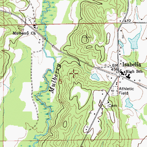 Topographic Map of Highland Post Office (historical), AL