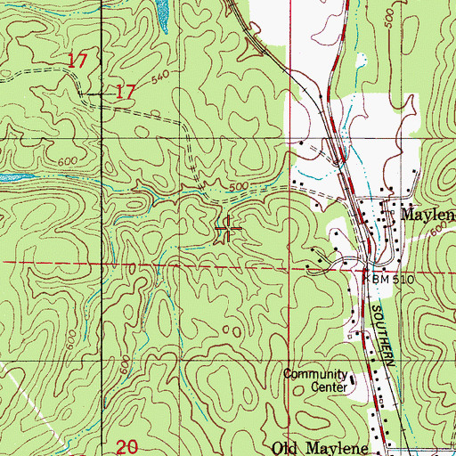Topographic Map of Lees Cove Post Office (historical), AL