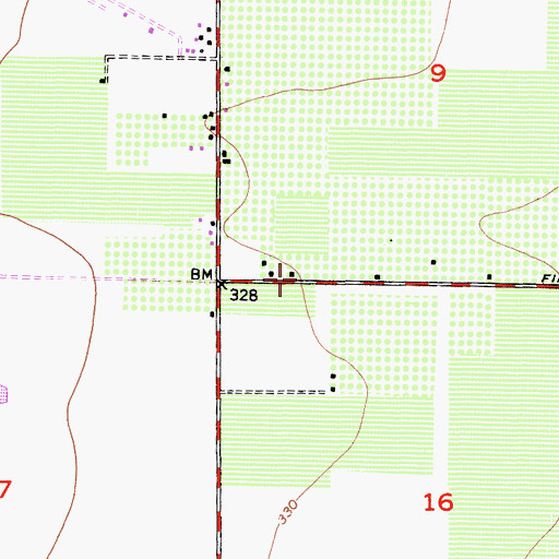Topographic Map of Rosedale School (historical), CA