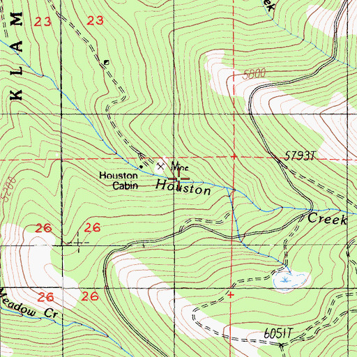 Topographic Map of Houston (historical), CA