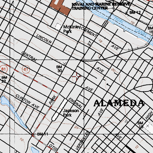 Topographic Map of First Christian Church, CA