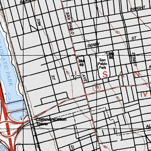 Topographic Map of First Evangelical Baptist Church, CA
