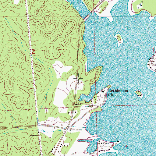 Topographic Map of Spring Grove Post Office (historical), AL