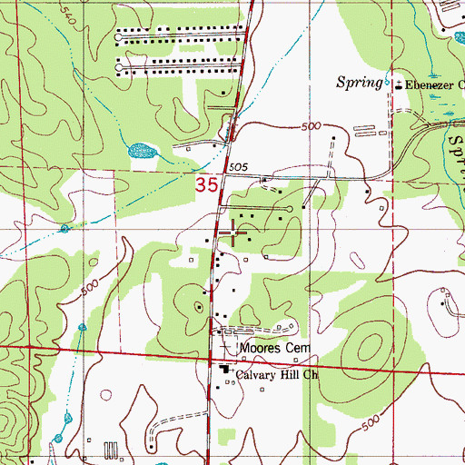 Topographic Map of Woodsboro Post Office (historical), AL