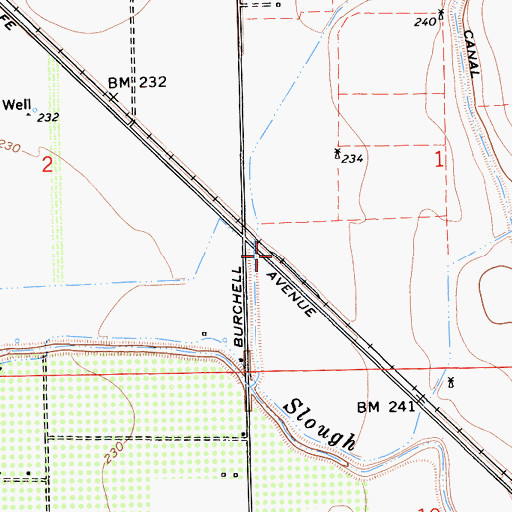 Topographic Map of Burchell (historical), CA