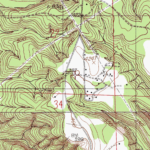 Topographic Map of Hamilton Post Office (historical), AL