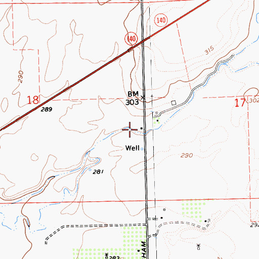 Topographic Map of Cunningham School (historical), CA
