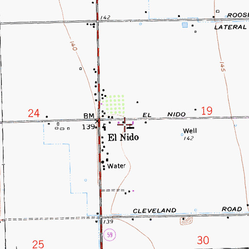 Topographic Map of El Nido Elementary School, CA