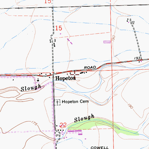 Topographic Map of Hopeton School, CA