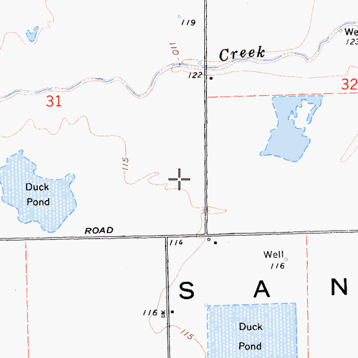 Topographic Map of Lone Tree School (historical), CA