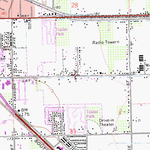 Topographic Map of Merced Colony School (historical), CA