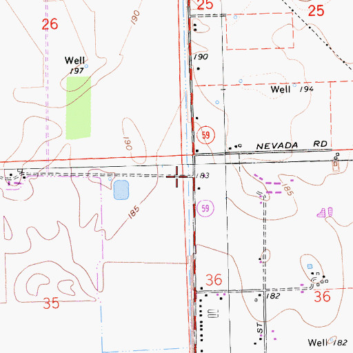 Topographic Map of Nairn (historical), CA