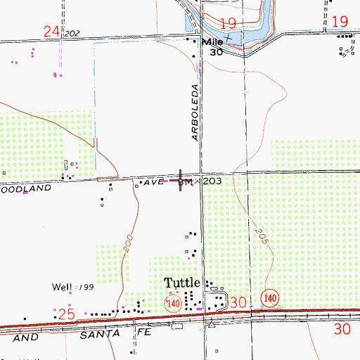 Topographic Map of Tuttle Grammar School (historical), CA