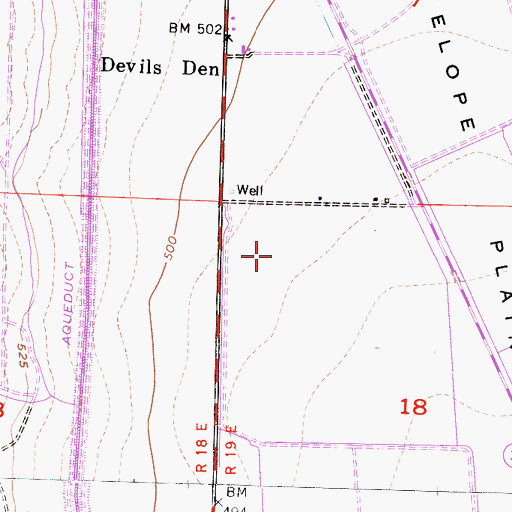 Topographic Map of Devils Den School (historical), CA