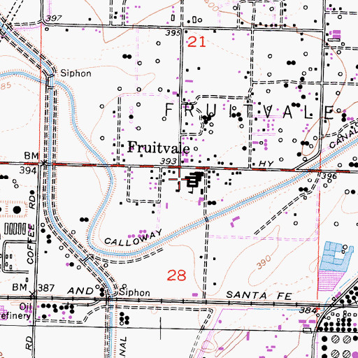 Topographic Map of Fruitdale School, CA
