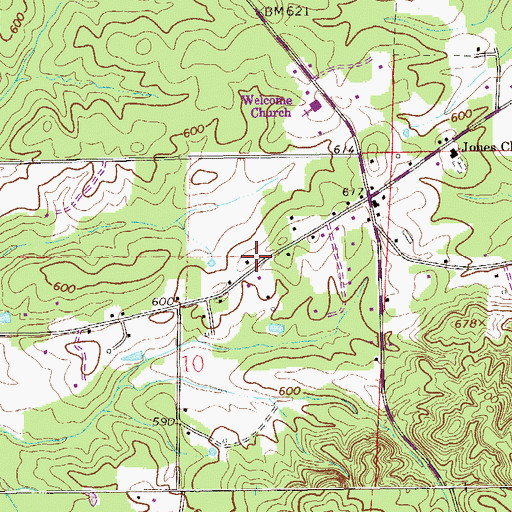 Topographic Map of Banner (historical), AL