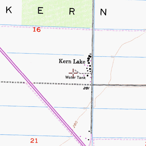 Topographic Map of Kern Lake Ranch (historical), CA
