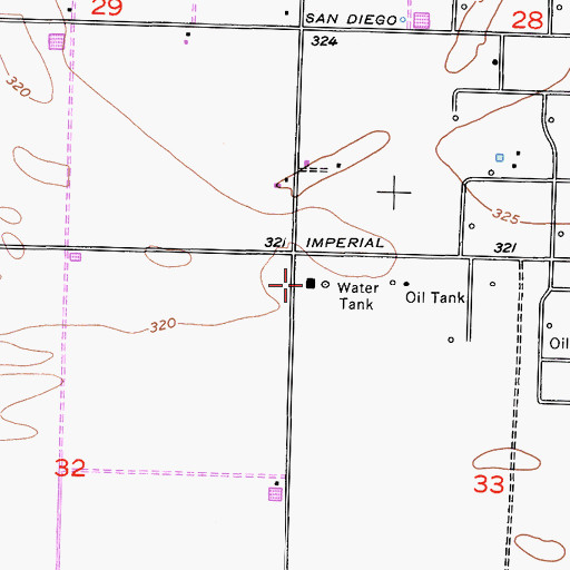 Topographic Map of Poplar School (historical), CA