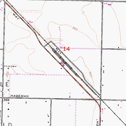 Topographic Map of Rosedale Station (historical), CA